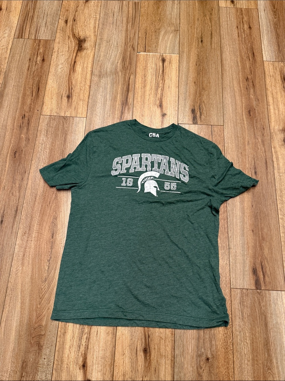 Michigan State Spartans Heather Green T-shirt Unisex Large MSU NCAA
